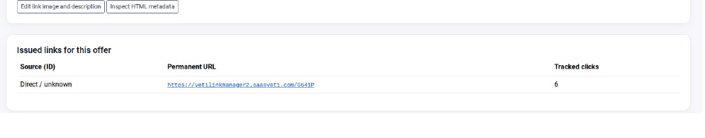 Tracked links and clicks